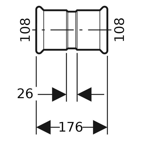 Geberit Mapress Therm Inox acél karmantyú, d108, ivóvízhez nem alkalmas 1.4301