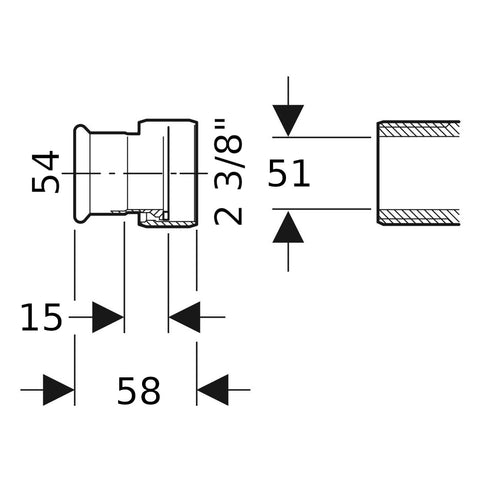Geberit Mapress Therm Inox acél félhollander, d54-G 2 3/8 ", ivóvízhez nem alkalmas 1.4301