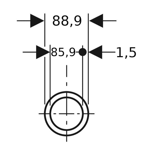 Geberit Mapress Therm Inox acél cső, CrTi, d88.9, ivóvízhez nem alkalmas 1.4301