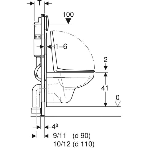 Geberit Duofix Basic WC-tartály csomag, Delta20 króm nyomólappal és Selnova Square wc ülőkével