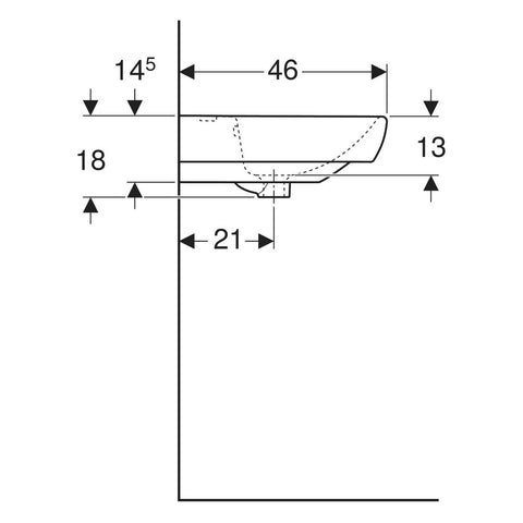 Geberit Selnova Square mosdó 60 cm csaplyuk középen, új termék