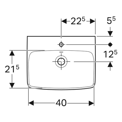 Geberit Selnova Square kézmosó, 45x35xcm  500.322.01.1, új termék