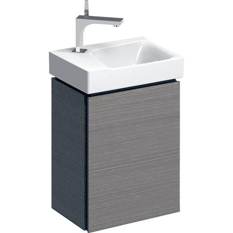 Geberit Xeno² alsószekrény kézmosóhoz, egy ajtó, 38x52x27cm, faerezetes szürke/strukturált lakkozott