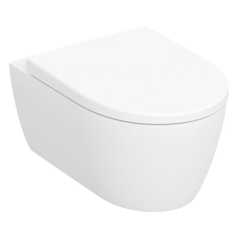 Geberit iCon mélyöblítésű fali wc, lecsapódásgátlós, gyorskioldós ülőkével, Rimfree, 53cm