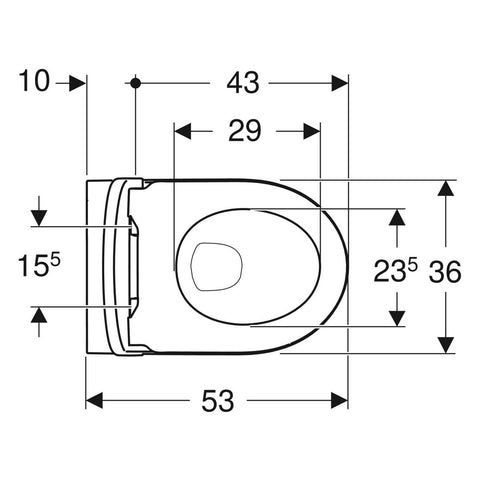 Geberit iCon mélyöblítésű fali wc, lecsapódásgátlós, gyorskioldós ülőkével, Rimfree, 53cm