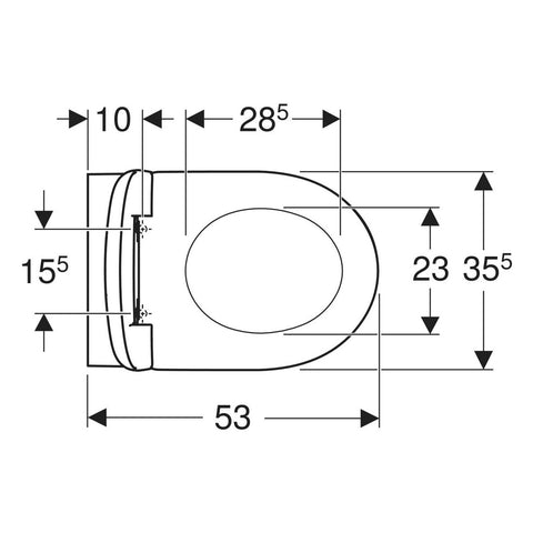 Geberit Selnova fali WC készlet, mélyöblítésű, zárt forma, Rimfree, WC-ülőkével, felső rögz.