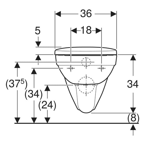 Geberit Selnova fali WC készlet, mélyöblítésű, zárt forma, Rimfree, WC-ülőkével, felső rögz.