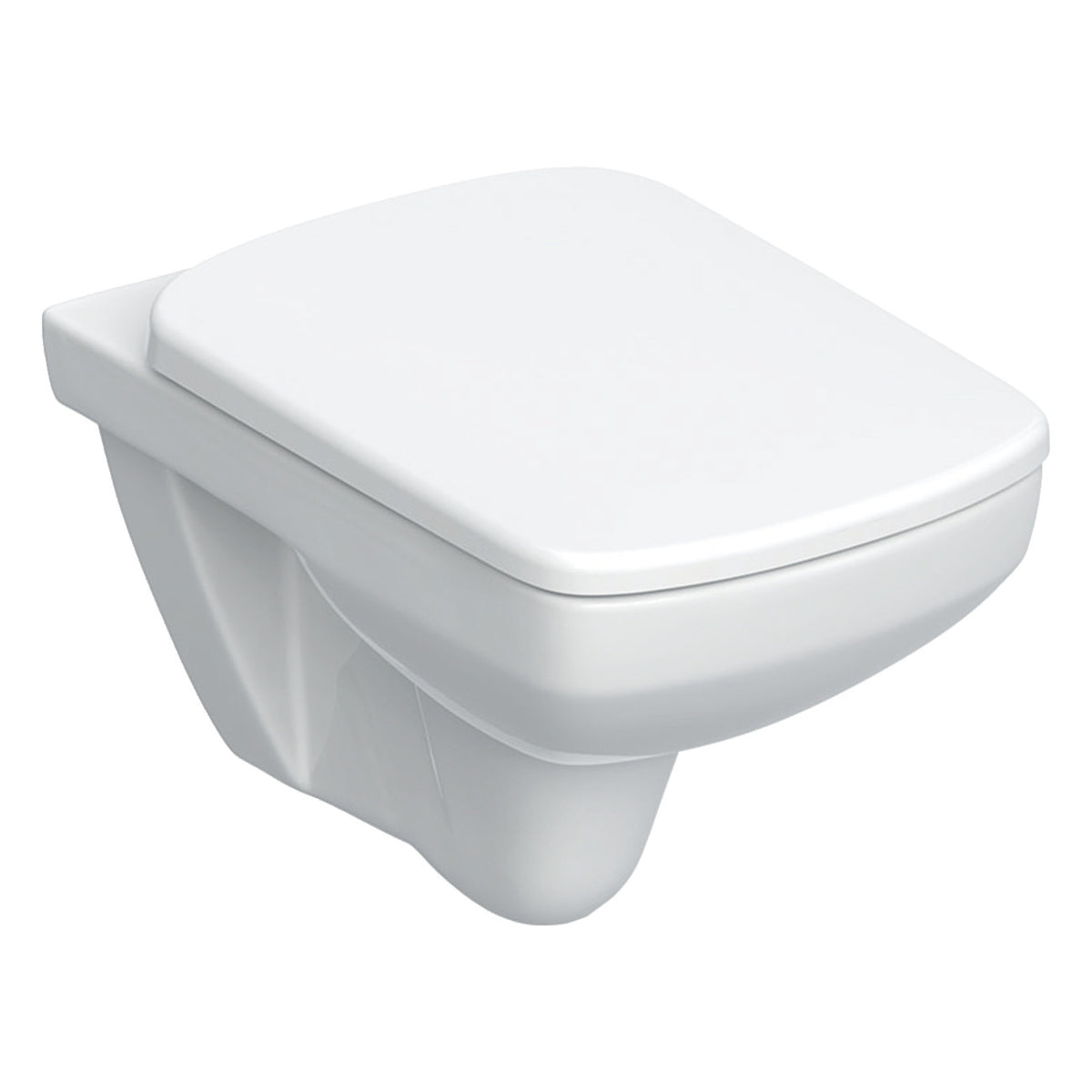 Geberit Selnova Square fali WC készlet, mélyöblítésű, zárt forma, Rimfree, WC-ülőkével, felső rögz.