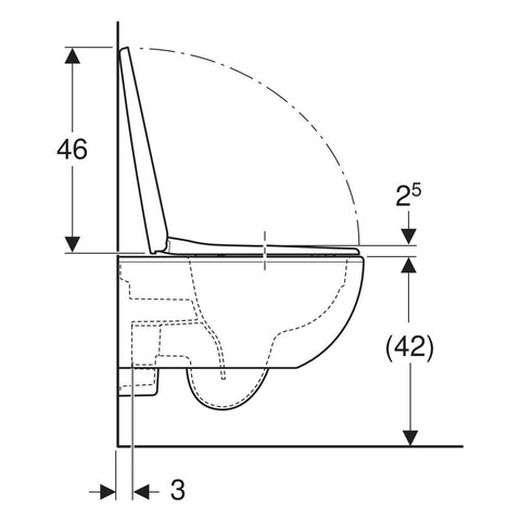 Geberit Selnova fali WC készlet, mélyöblítésű, Premium, zárt forma, Rimfree, WC-ülőkével