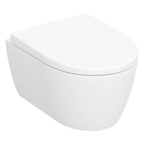 Geberit iCon fali WC készlet, mélyöblítésű, zárt forma, Rimfree, WC-ülőkével, rövidített forma