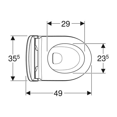 Geberit iCon fali WC készlet, mélyöblítésű, zárt forma, Rimfree, WC-ülőkével, rövidített forma