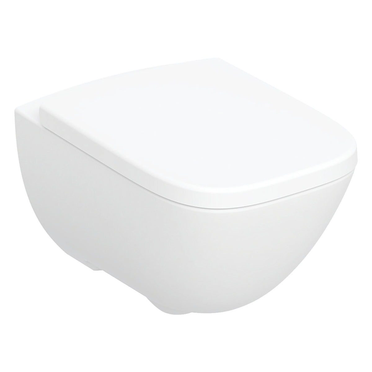 Geberit Selnova Square fali WC készlet, mélyöblítésű, Premium, zárt forma, Rimfree, WC-ülőkével