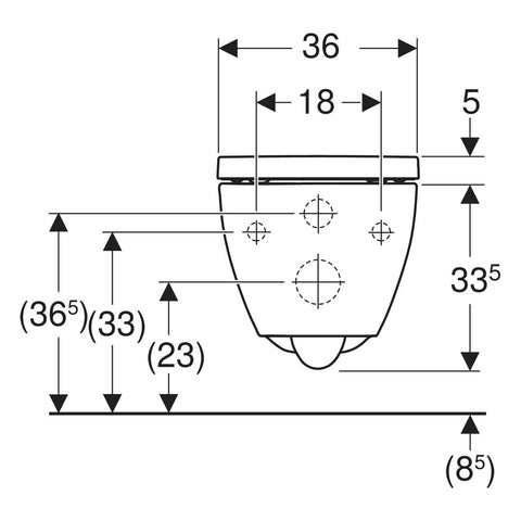 Geberit Acanto fali WC készlet, mélyöblítésű, Rimfree, zárt forma, TurboFlush öblítés, WC-ülőkével