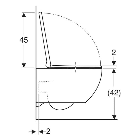 Geberit Acanto fali WC készlet, mélyöblítésű, Rimfree, zárt forma, TurboFlush öblítés, WC-ülőkével