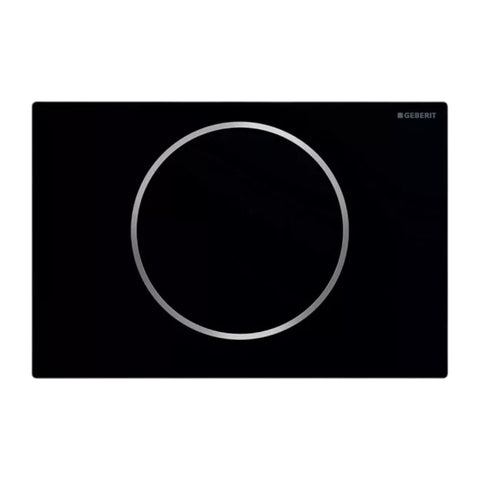 Geberit Sigma10 Round nyomólap öblítés-stop, fényes króm/matt fekete, easy-to-clean bevonat