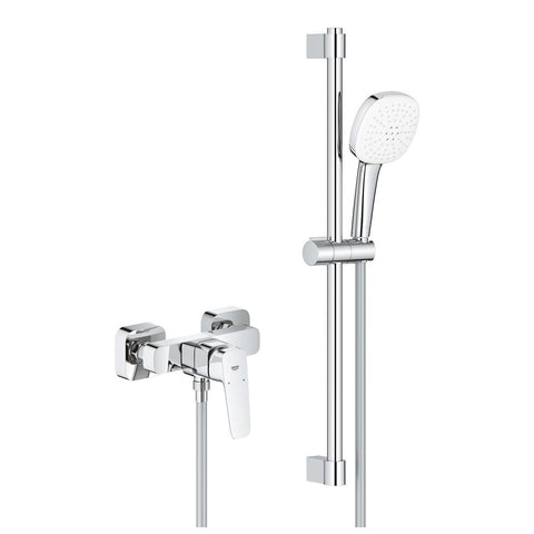 Grohe Cubeo zuhany csaptelep + Tempesta Cube 110 zuhanyszett fali zuhanyrúddal