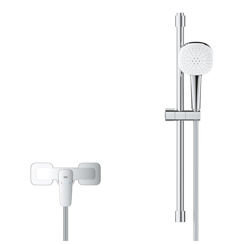 Grohe Cubeo zuhany csaptelep + Tempesta Cube 110 zuhanyszett fali zuhanyrúddal