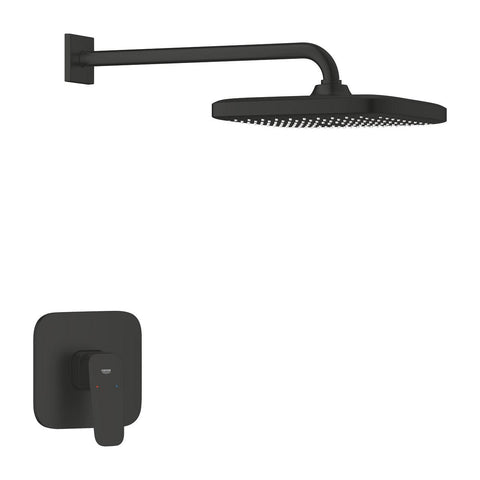 Grohe Cubeo zuhany csaptelep, színkészlet + Tempesta 250 fejzuhannyal, matt fekete