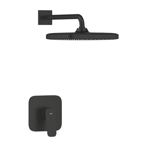 Grohe Cubeo zuhany csaptelep, színkészlet + Tempesta 250 fejzuhannyal, matt fekete
