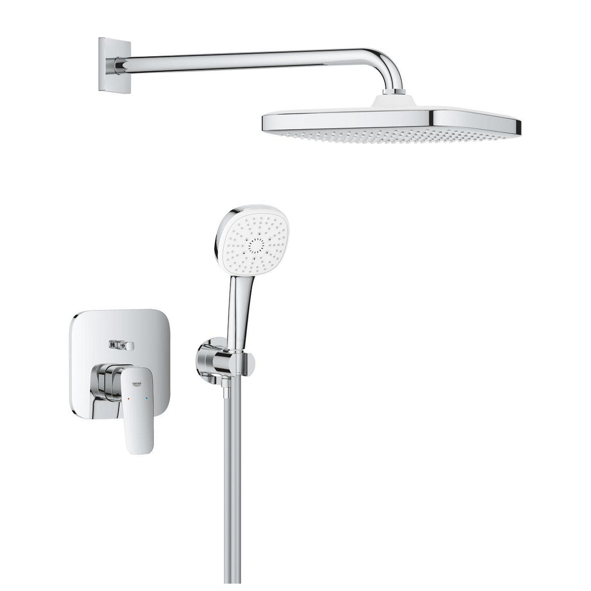 Grohe Cubeo zuhany csaptelep, színkészlet + Tempesta Cube kézi és fejzuhany