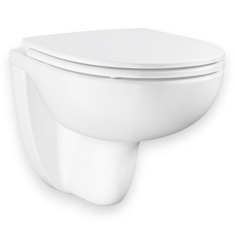 Grohe Bau Ceramic WC csésze, fali, perem nélküli + WC ülőke lecsapódásgátlóval