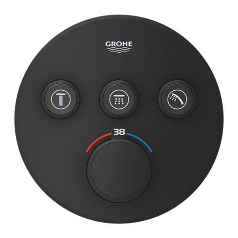 Grohe Grohtherm SmartControl termosztátos keverő, 3-utas váltóval, szín: phantom black