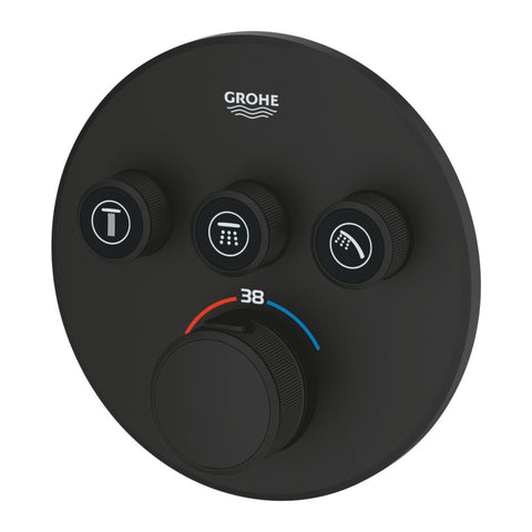 Grohe Grohtherm SmartControl termosztátos keverő, 3-utas váltóval, szín: phantom black
