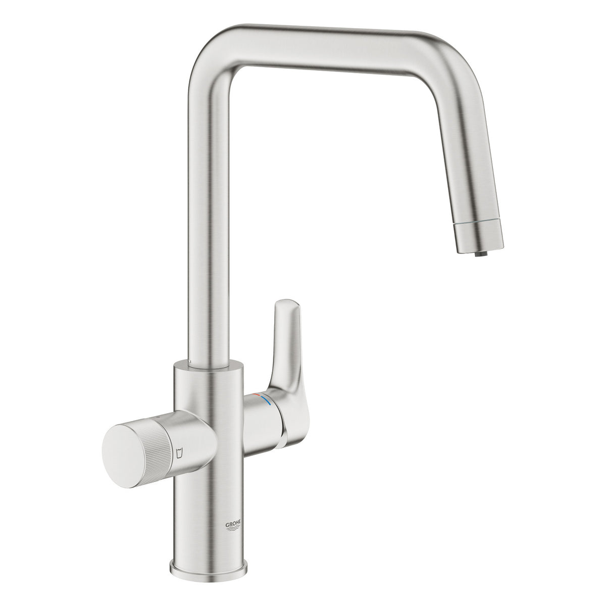 Grohe Blue Pure Eurosmart U-kifolyós vízszűrős csaptelep, szín: SuperSteel