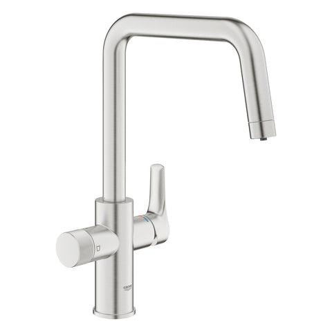 Grohe Blue Pure Eurosmart U-kifolyós vízszűrős csaptelep, szín: SuperSteel