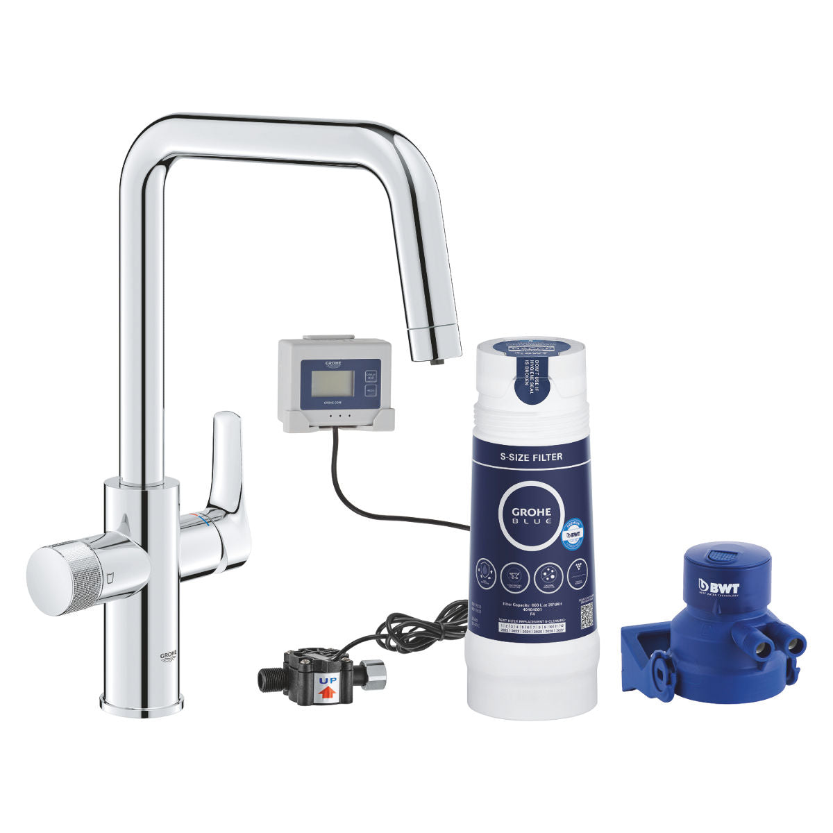 Grohe Blue Pure Eurosmart U-kifolyós kezdőkészlet S-es méretű filterrel, króm