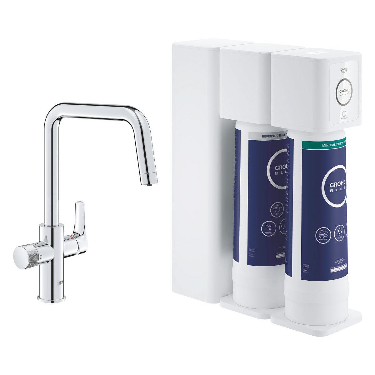 Grohe Blue Pure Eurosmart U-kifolyós kezdőkészlet fordított ozmózisos mineralizációs szűrővel