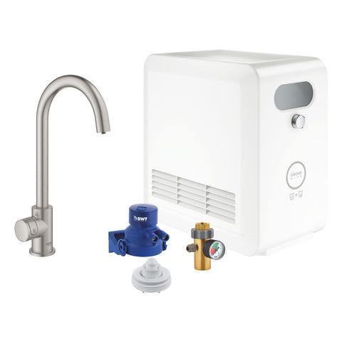 Grohe Blue Professional C-kifolyós kezdőkészlet Mono csapteleppel, szín: SuperSteel