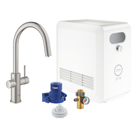 Grohe Blue Professional C-kifolyós kezdőkészlet kihúzható fejjel, szín: SuperSteel