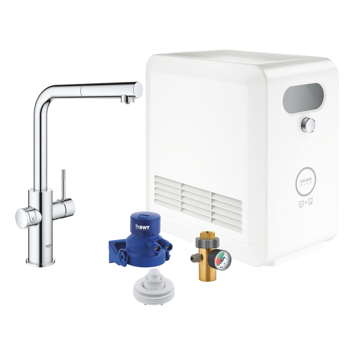 Grohe Blue Professional L-kifolyós kezdőkészlet kihúzható fejjel, szín: króm
