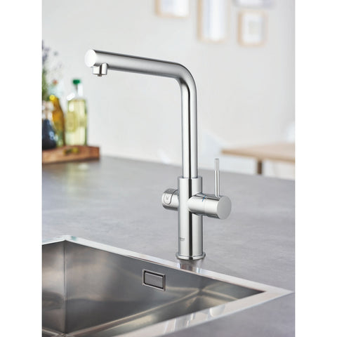 Grohe Blue Home L-kifolyós kezdőkészlet S-es méretű filterrel, Brushed Hard Graphite