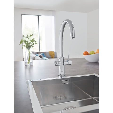 Grohe Blue Home C-kifolyós kezdőkészlet S-es méretű filterrel, króm