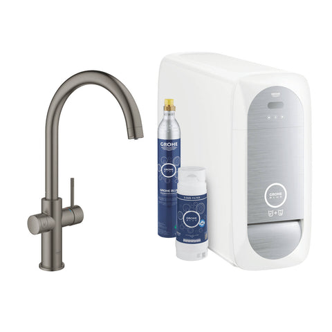 Grohe Blue Home C-kifolyós kezdőkészlet S-es méretű filterrel, Brushed Hard Graphite