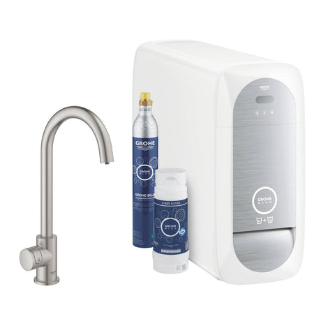 Grohe Blue Home Mono C-kifolyós kezdőkészlet, SuperSteel