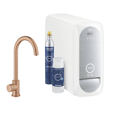 Grohe Blue Home Mono C-kifolyós kezdőkészlet, Brushed Warm Sunset