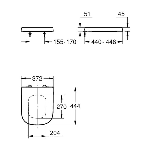 Grohe Euro Ceramic WC-ülőke, lecsapódásgátlós