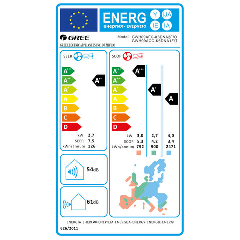 Gree Dark X mono split klíma szett 2.7 kW