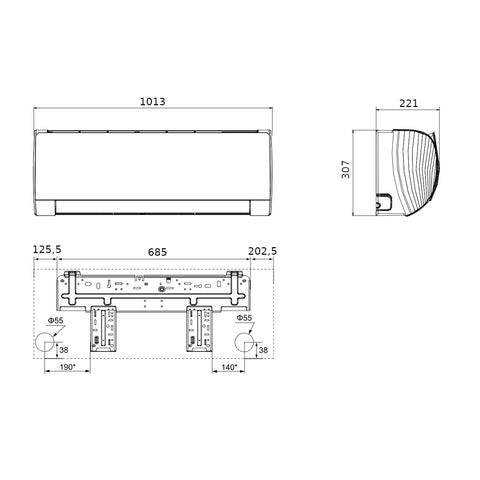 Gree Dark X mono split klíma szett 5.3 kW