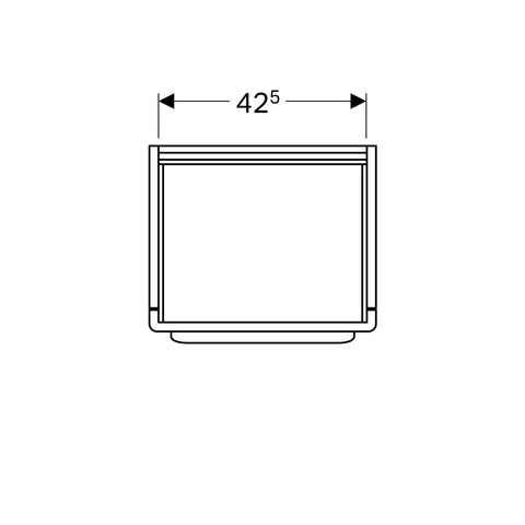 Geberit myDay alsó szekrény mosdóhoz, egy fiókkal, 49.5x41x43cm, fehér színű/magasfényű lakkozott (Y824060000) - méretrajz