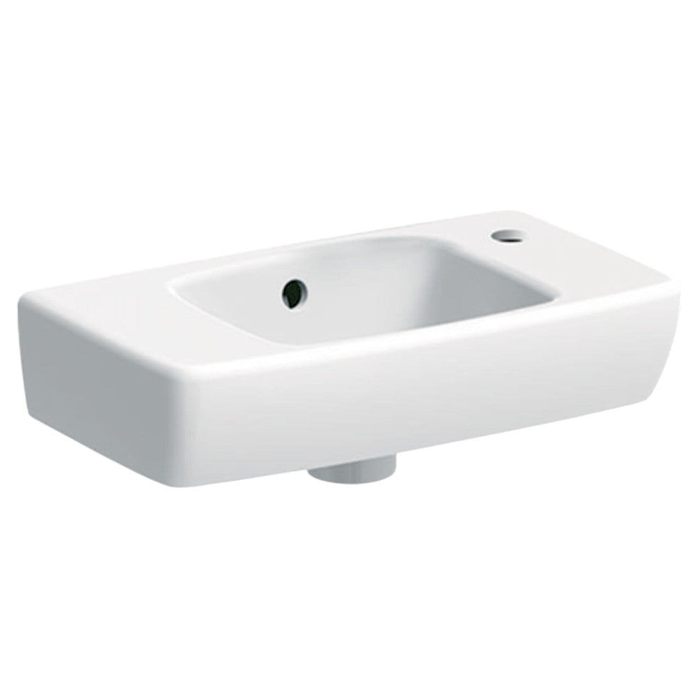 Geberit Selnova Compact kézmosó, 45x15x25cm, csaplyuk jobb oldalt, túlfolyóval