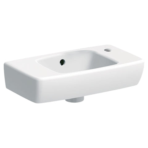 Geberit Selnova Compact kézmosó, 45x15x25cm, csaplyuk jobb oldalt, túlfolyóval