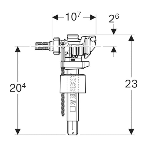 Geberit 383 töltőszelep falba épített öblítőtartályhoz, 3/8" csatlakozócsonk