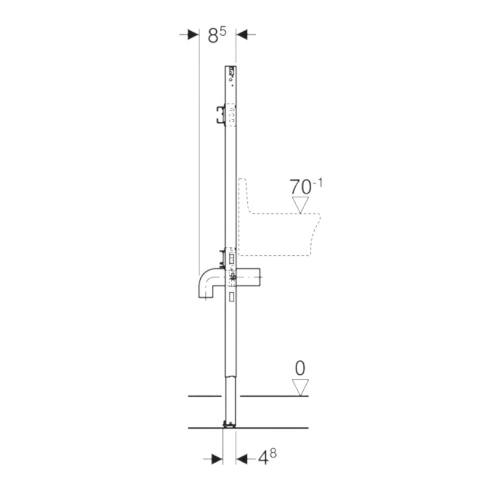 Geberit Duofix szerelőelem kiöntőhöz, 130cm, falon kívüli csaptelephez