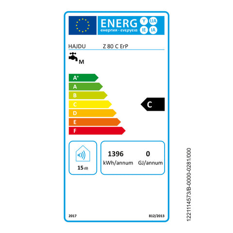 Hajdu Z-80 C ErP elektromos forróvíztároló 80 l. fali függőleges, kerámiafűtővel