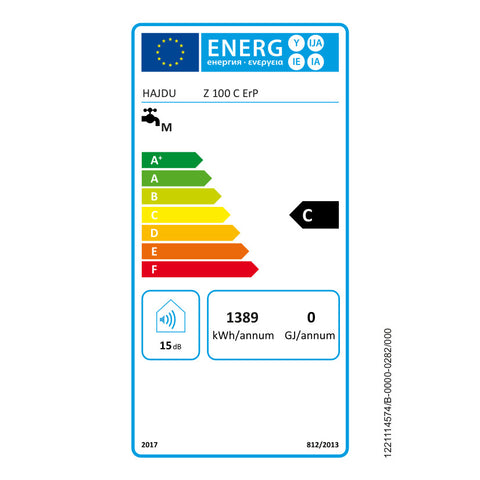 Hajdu Z-100 C ErP elektromos forróvíztároló 100 l. fali függőleges, kerámiafűtővel