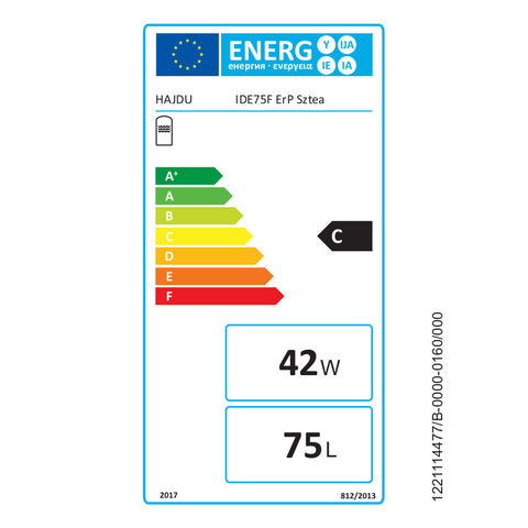 Hajdu IDE 75F ErP indirekt fűtésű fvt. fali, szteatitos villamos pótfűtéssel, cirkulációs csonkkal